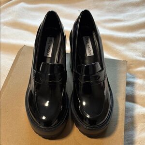 Steve Madden Black Platform Loafer heels